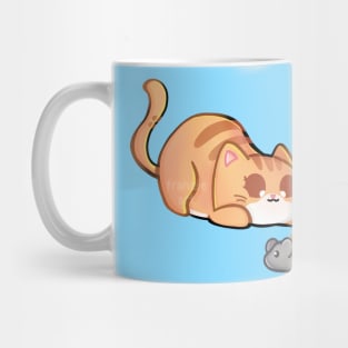 Orange Tabby Cat Playing With Mouse Mug